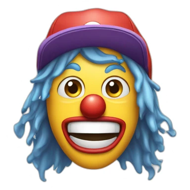 shy clown screaming in a snapback sticker