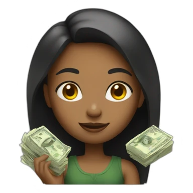 girl with money sticker