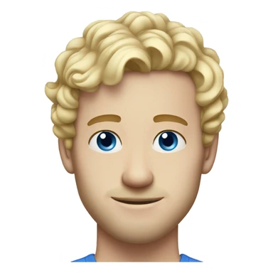 3/4 profile light curl blonde 30yo man blue eyed pale skin sticker
