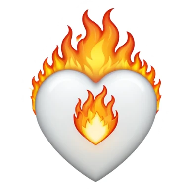 Make the heart on fire emoji white please  sticker