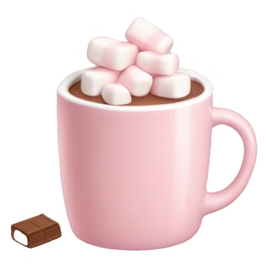 Light Pink mug of hot chocolate with marshmallows  sticker