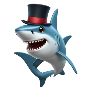 shark with tophat and  sticker