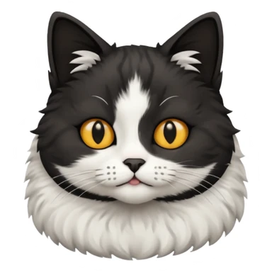 cat black and white short hair sticker