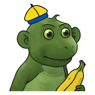 Monkey with banana  sticker