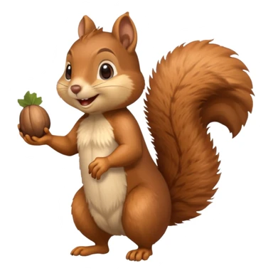 smile Squirrel with acorn, full body sticker