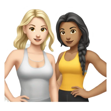 White girl and Asian girl at the gym  sticker