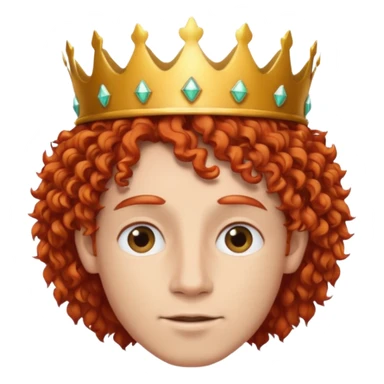 red haired curly guy with a crown sticker