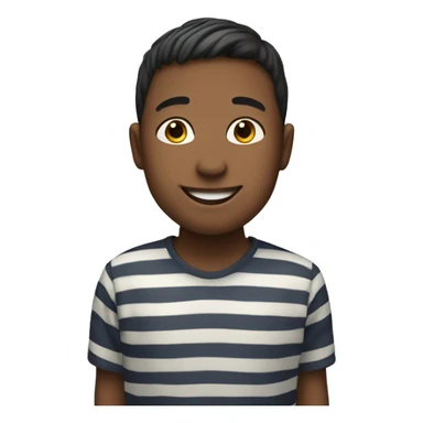 smiling boy in striped shirt sticker