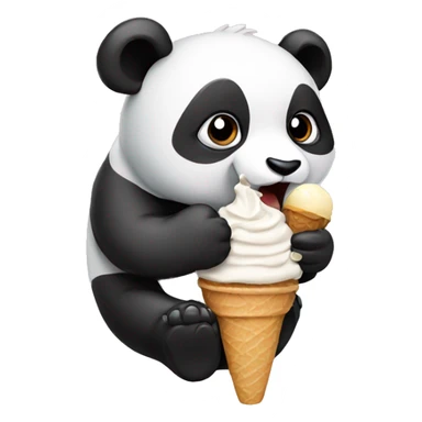 Panda eating ice cream sticker