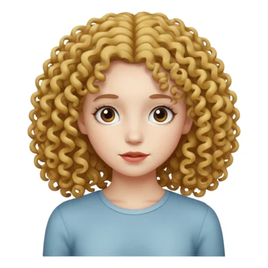 Girl with curly hair white skinny pale skin sticker