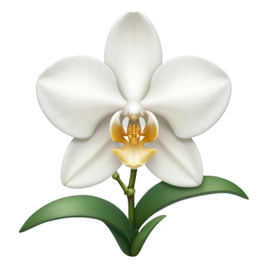 White colour orchid emoji sticker