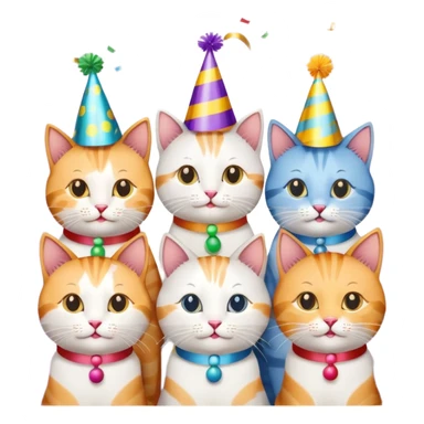 12 cats at a birthday party sticker