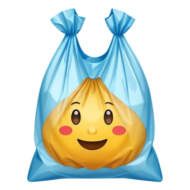 a plasticbag with handles in a simple vector style sticker