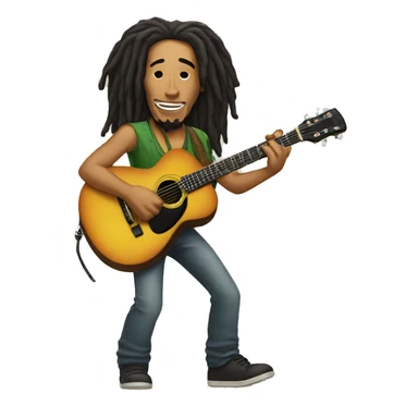 Bob marley with guitar sticker