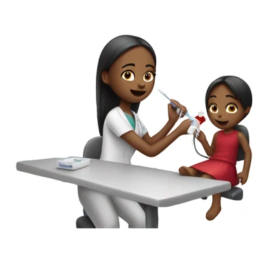 Girl is having a blood test  sticker