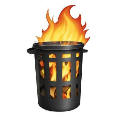 Trash can on fire sticker