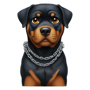 rottweiler with a chain  sticker