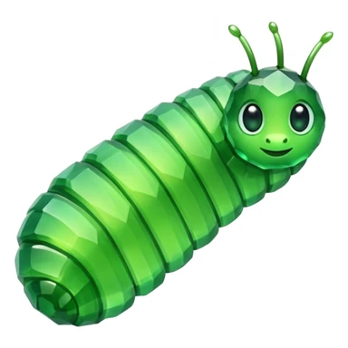 Emerald Crystal in the shape of cute caterpillar sticker