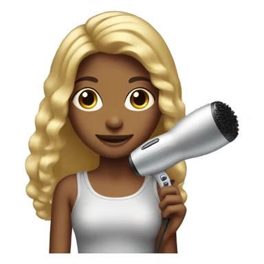 girl with hair dryer sticker