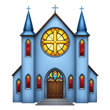 church with stained glass sticker