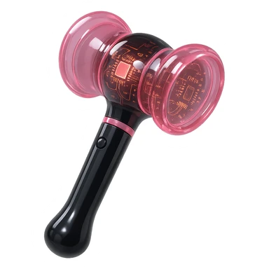 BLACKPINK-inspired gothic lightstick, no hearts, shiny and futuristic, black and pink sticker