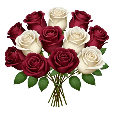 bouquet of burgundy and white roses  sticker