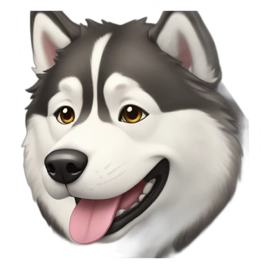 smiling Alaskan malamute sticker