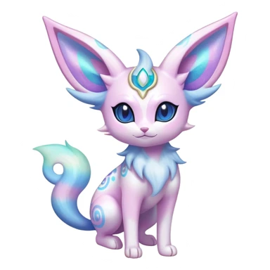 Shiny Exotic Cute Nebulae Ethereal Espeon-Sylveon-Meowstic-Hybrid-Creature with pattern-markings sticker