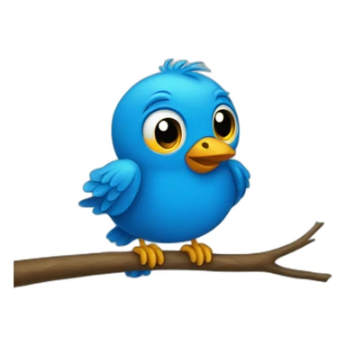 twitter bird blue  sticker