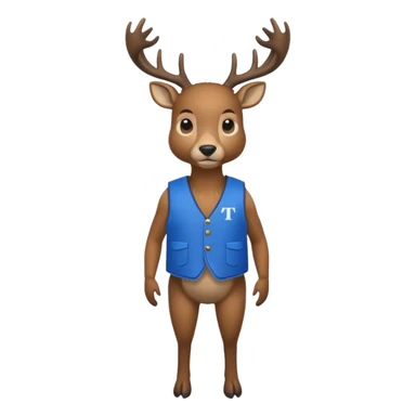 crea una mascota de equipo que sea un venado de cuerpo completo y lleve un chaleco con el nombre de telamon sticker