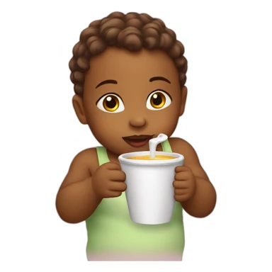 Baby with sipping cup sticker