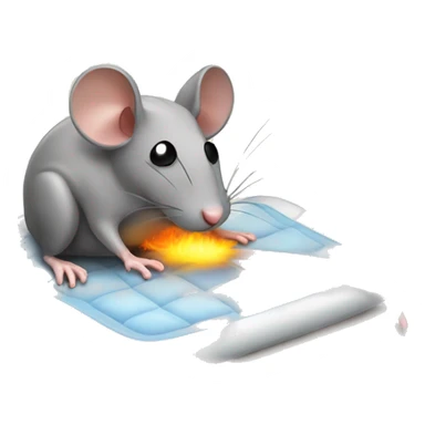 Rat overheating on a pad sticker