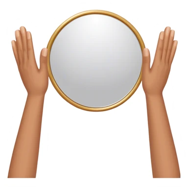palms clapping another's hand in mirror
 sticker