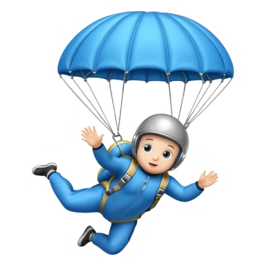Skydiving baby with parachute and UFO blue sticker
