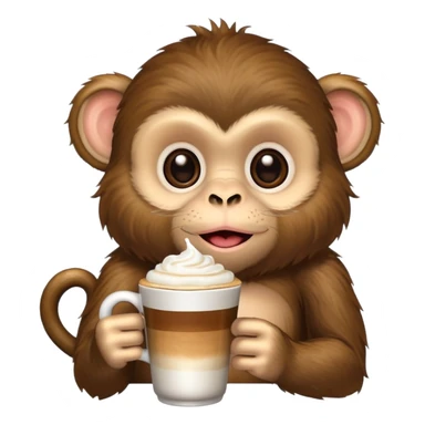 monkey on a cappuccino sticker