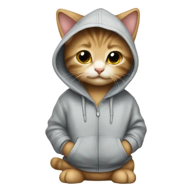 Kitten wearing a hoodie sticker