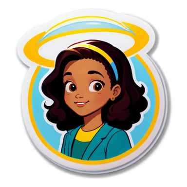 Michelle with halo sticker