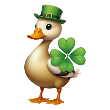 duck with 4 leaf clover sticker