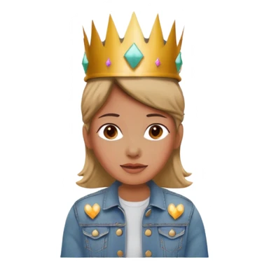 Birthday crown jean jacket sticker