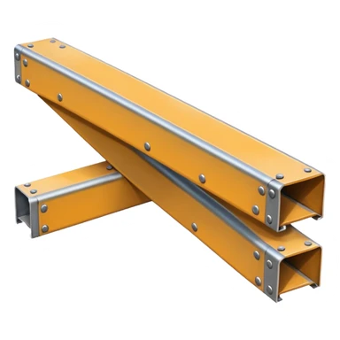 Clean metal beam, smooth steel surface, no rust, no scratches, industrial support beam, realistic, neutral color, high-quality render sticker