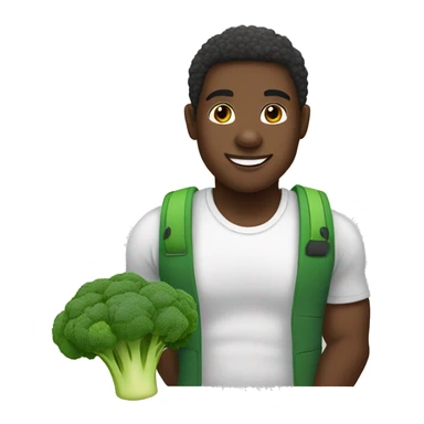 healthy black person with broccoli sticker