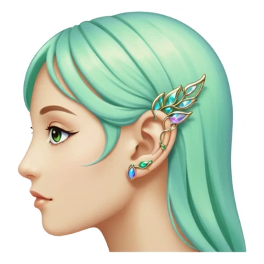 Elvish fae shiny sparkly iridescent translucent diaphanous ear climber ear cuff ear piece apparel sticker