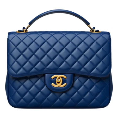 chanel dark blue bag with gold hardware sticker