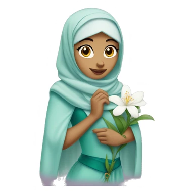 Jasmine disney princess wearing hijab with jasmine flower  sticker