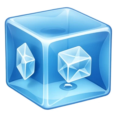 blue color single ice cube sticker