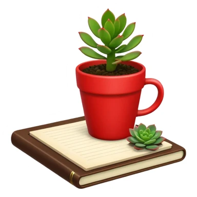 Desk Succulent Plant red cup sticker