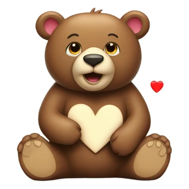 Bear with hearts sticker