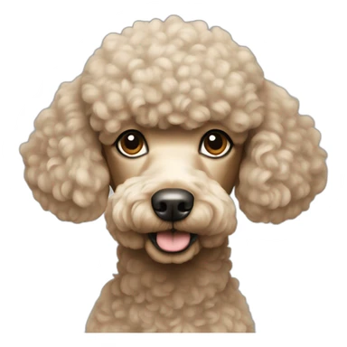 Poodle beige shaved sticker
