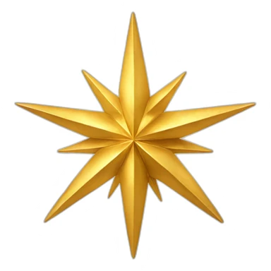eight pointed golden fantasy star sticker
