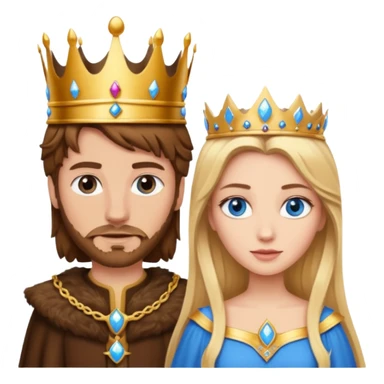 Brown hair king, blonde queen, blue eyes sticker
